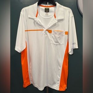 Greg Norman Collection White and Orange Polo Shirt